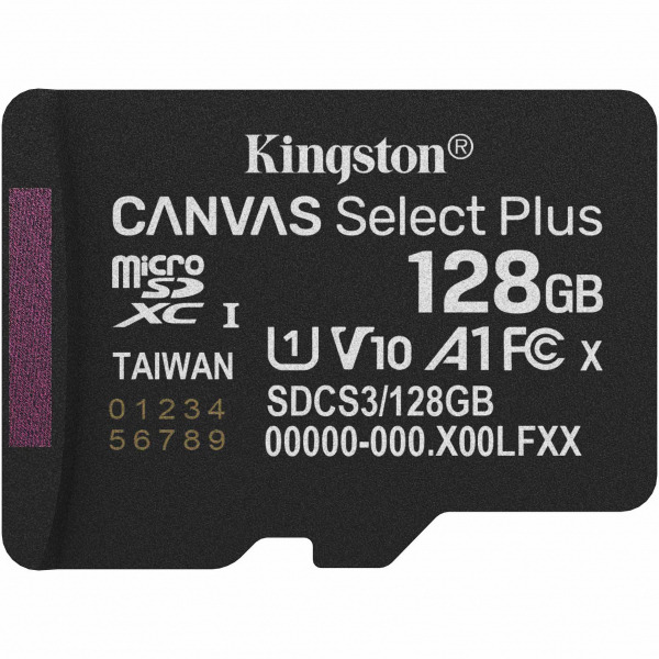 Card Memorie microSDXC Kingston Canvas Select Plus Android A1, 128Gb, Clasa 10 / UHS-1 U1 SDCS3/128GBSP
