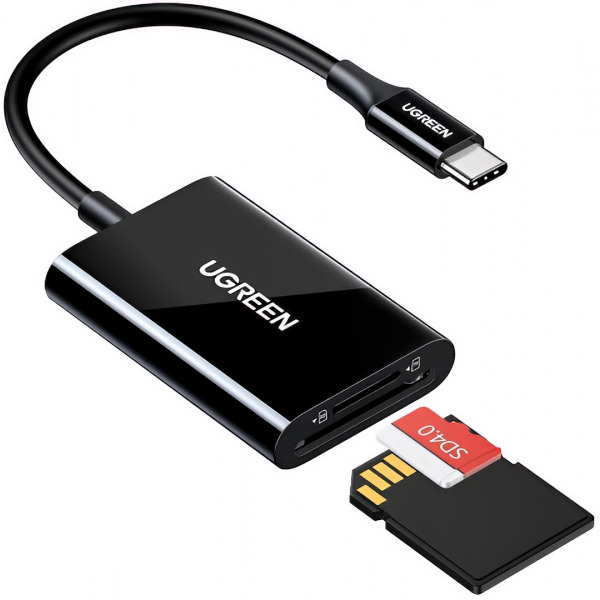 Cititor Card USB-C UGREEN CM265, SD - microSD, Negru