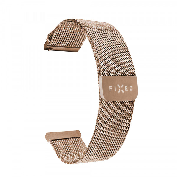 Curea Fixed Mesh pentru Huawei Watch / Garmin Watch Series, 18mm, Roz Aurie