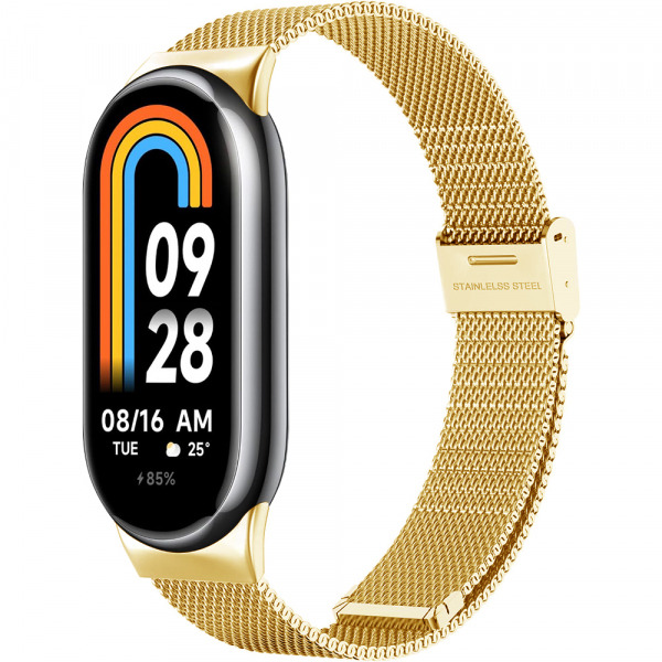Curea Techsuit W022 pentru Xiaomi Smart Band 9 / 8, 15mm, Aurie