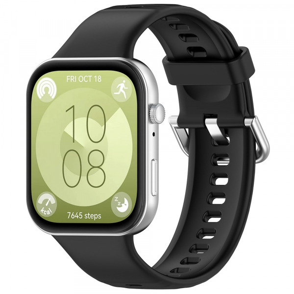 Curea Techsuit W061 pentru Huawei Watch Fit 4 Pro / Fit 4 / Fit 3, Neagra