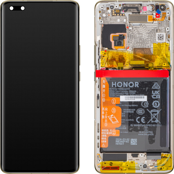 Display cu Touchscreen Honor Magic4 Pro, cu Rama si Acumulator, Auriu, Service Pack 0235AGXB