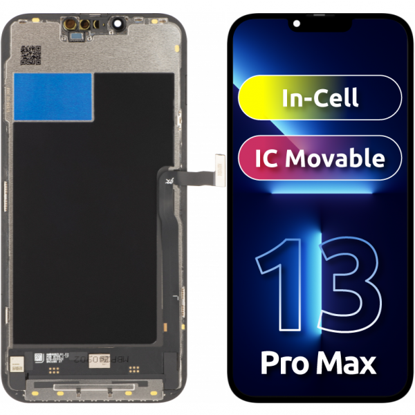 Display cu Touchscreen JK pentru Apple iPhone 13 Pro Max, cu Rama, Versiune LCD In-Cell IC Movable, Negru