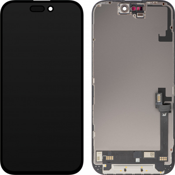Display cu Touchscreen JK pentru Apple iPhone 16, cu Rama, Versiune LCD In-Cell IC Movable, Negru