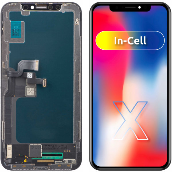 Display cu Touchscreen JK pentru Apple iPhone X, cu Rama, Versiune LCD In-Cell, Negru