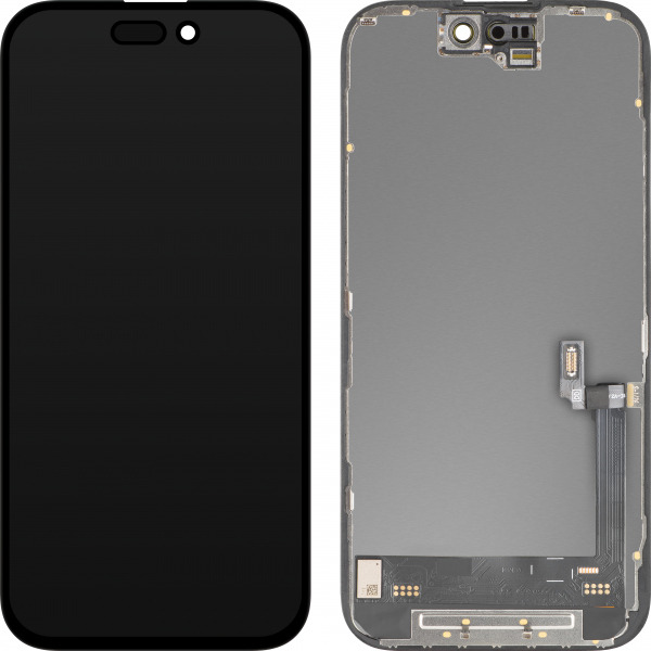 Display cu Touchscreen MP compatibil cu Apple iPhone 16, cu Rama, Versiune Soft OLED FHD IC Movable, Negru