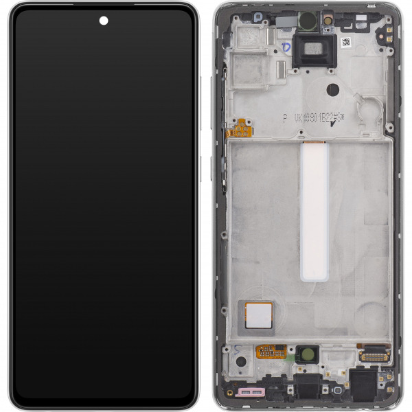 Display cu Touchscreen Samsung Galaxy A52 5G A526 / A52 A525, cu Rama, Alb, Service Pack GH82-25754D