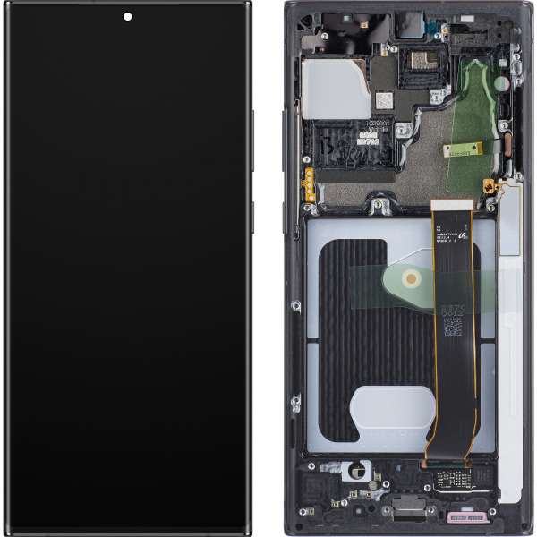 Display cu Touchscreen Samsung Galaxy Note 20 Ultra 5G N986 / Note 20 Ultra N985, cu Rama, Negru (Mystic Black), Service Pack GH82-31453A