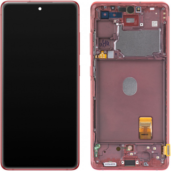 Display cu Touchscreen Samsung Galaxy S20 FE 5G G781, cu Rama, Rosu, Service Pack GH82-24214E