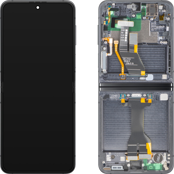 Display cu Touchscreen Samsung Galaxy Z Flip5 F731, cu Rama, Sub Inner, Gri (Graphite), Service Pack GH82-31827A