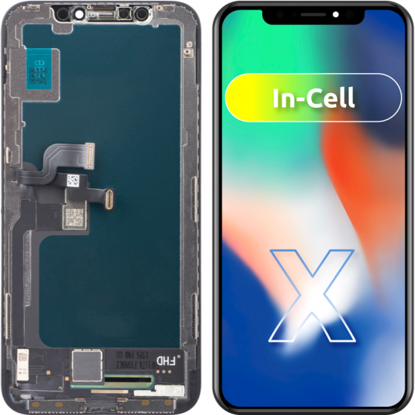 Display cu Touchscreen ZY pentru Apple iPhone X, cu Rama, Versiune LCD In-Cell, Negru