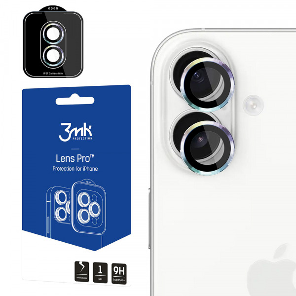 Folie de protectie Camera Spate 3MK Protection Pro pentru Apple iPhone 17, Sticla Securizata, Multicolor