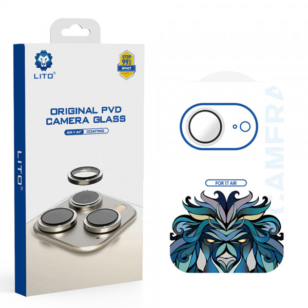 Folie de protectie Camera Spate Lito Titanium AR pentru Apple iPhone 17 Air, Sticla Securizata, Argintie