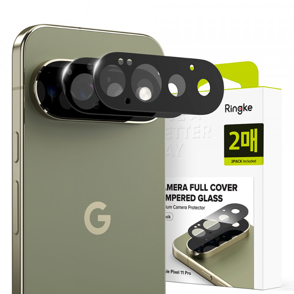 Folie de protectie Camera Spate Ringke pentru Google Pixel 11 Pro, Sticla Securizata, Set 2 bucati, Neagra
