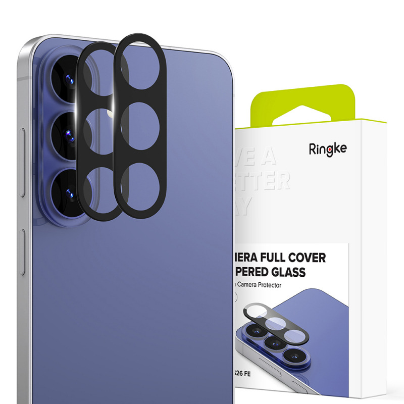 Folie de protectie Camera Spate Ringke pentru Samsung Galaxy S26 FE S741, Sticla Securizata, Set 2 bucati, Neagra