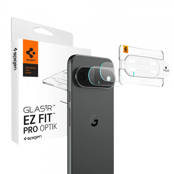 Folie de protectie Camera Spate Spigen GlastR EZ FIT Optik Pro pentru Google Pixel 11 Pro XL, Sticla Securizata, Set 2 bucati, Transparenta AGL11489
