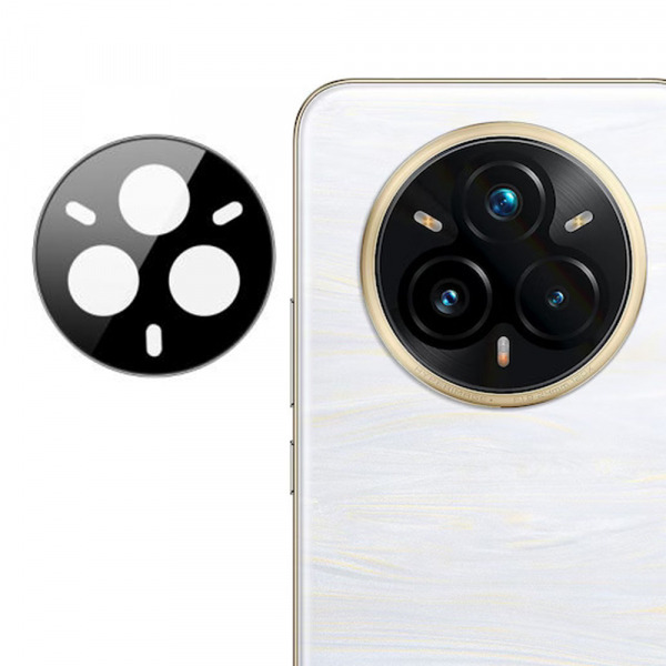 Folie de protectie Camera Spate Techsuit pentru Realme 14 Pro+, Sticla Securizata, Neagra