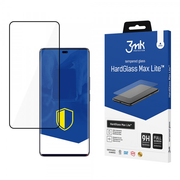 Folie de protectie Ecran 3MK HardGlass Max Lite pentru Honor X9c / Magic7 Lite, Sticla Securizata, Full Glue, Neagra