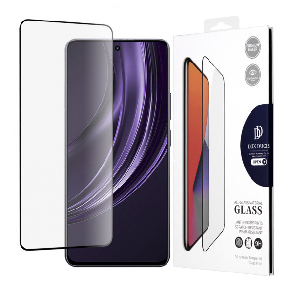Folie de protectie Ecran DUX DUCIS pentru Realme 13+, Sticla Securizata, Edge Glue, Neagra