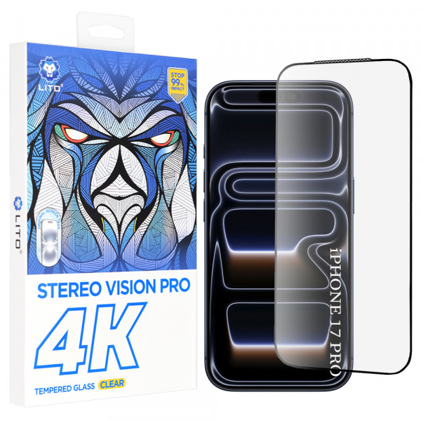 Folie de protectie Ecran Lito D+ Max 4K pentru Apple iPhone 18 Pro / 17 Pro, Sticla Securizata, Full Glue, Neagra