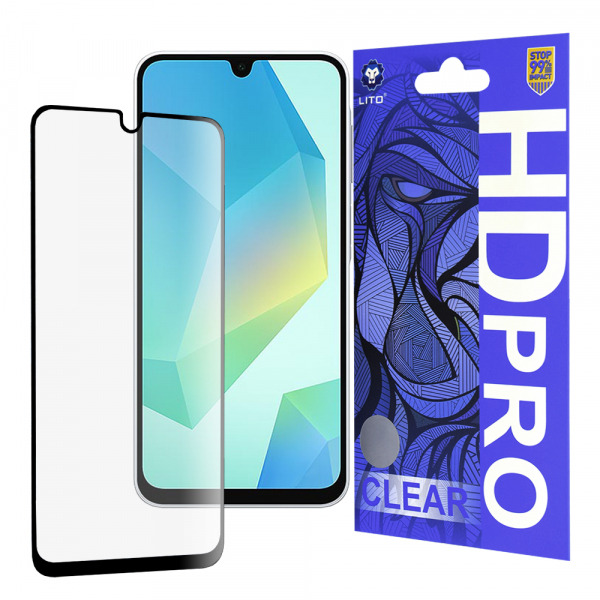 Folie de protectie Ecran Lito HD Pro Clear pentru Samsung Galaxy A16 5G A166 / A16 4G A165, Sticla Securizata, Full Glue, Neagra