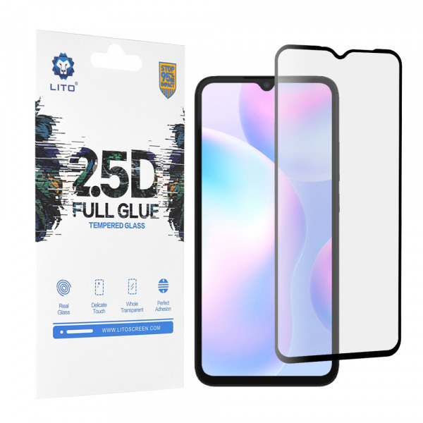 Folie de protectie Ecran Lito pentru Xiaomi Redmi 10A / 9AT / 9C NFC / 9C / 9A, Sticla Securizata, Full Glue, 2.5D, Neagra