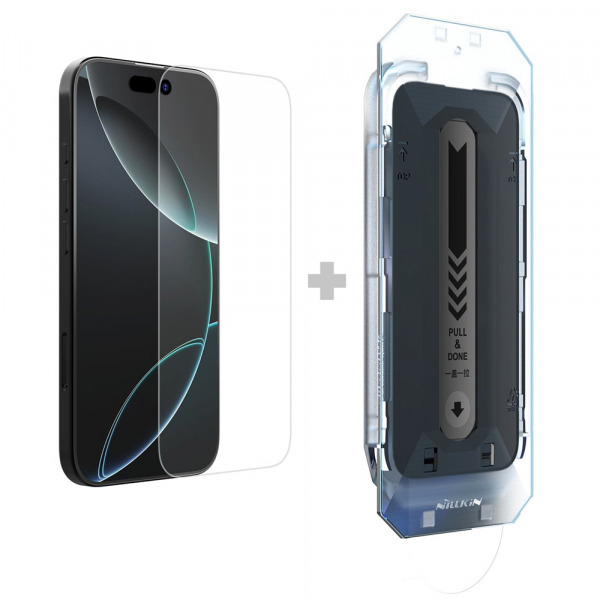 Folie de protectie Ecran Nillkin H+ Pro with Applicator pentru Apple iPhone 16, Sticla Securizata, Full Glue