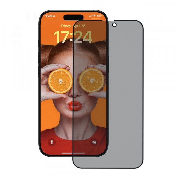 Folie de protectie Ecran Privacy Anank 3X Reinforced pentru Apple iPhone 16 Pro, Sticla Securizata, Full Glue, 2.5D