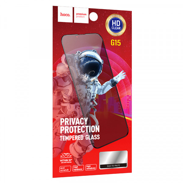 Folie de protectie Ecran Privacy HOCO G15 pentru Apple iPhone 11 Pro / XS / X, Sticla Securizata, Full Glue, 5D