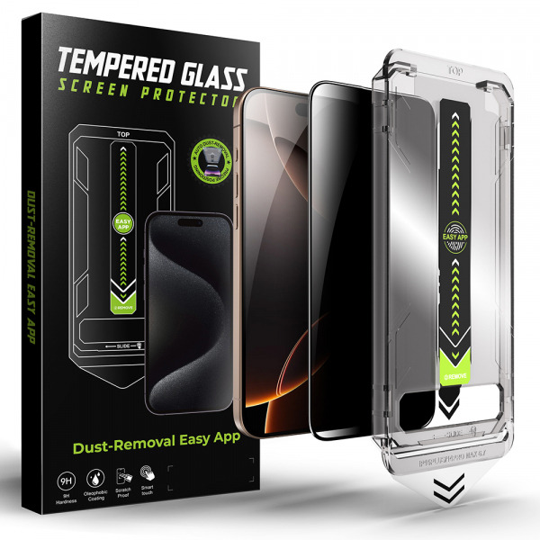 Folie de protectie Ecran Privacy Techsuit TitanGlass pentru Apple iPhone 15 Pro Max, Sticla Securizata, Full Glue