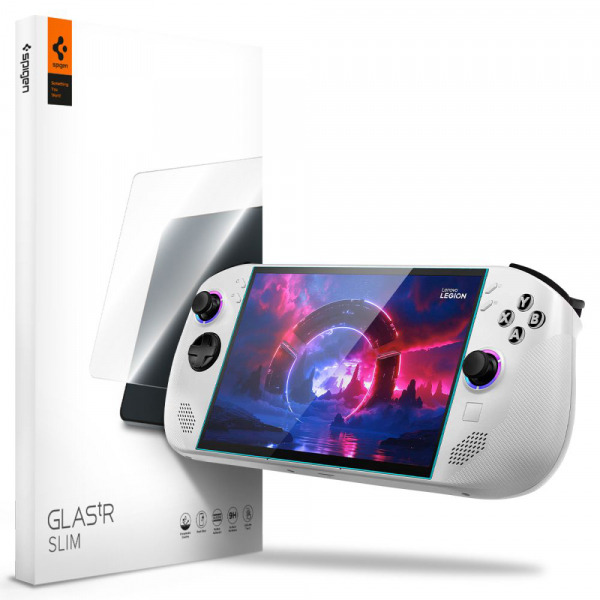 Folie de protectie Ecran Spigen GlastR Slim pentru Lenovo Legion Go S, Sticla Securizata, Full Glue, Set 2 bucati AGL09773