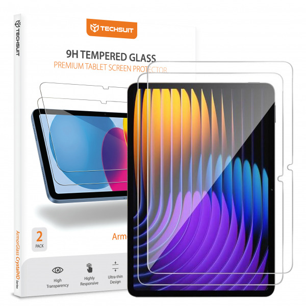 Folie de protectie Ecran Techsuit ArmorGlass CrystalHD pentru Xiaomi Pad 7 / 7 Pro, Sticla Securizata, Full Glue, Set 2 bucati