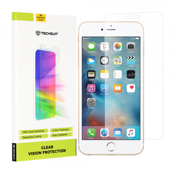 Folie de protectie Ecran Techsuit Clear Vision pentru Apple iPhone 6 / 6s, Sticla Securizata, Full Glue