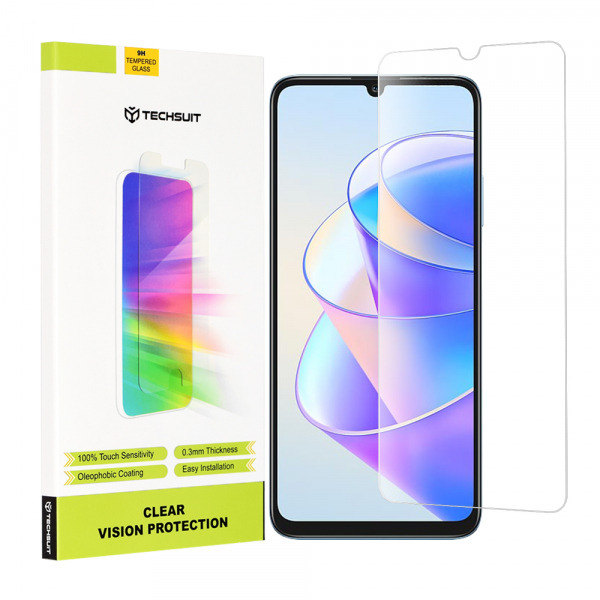 Folie de protectie Ecran Techsuit Clear Vision pentru Honor X7a, Sticla Securizata, Full Glue