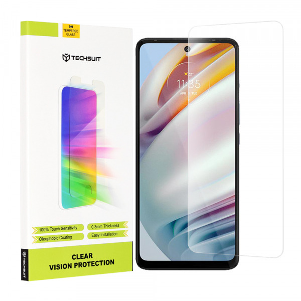 Folie de protectie Ecran Techsuit Clear Vision pentru Motorola Moto G60 / G60S, Sticla Securizata, Full Glue
