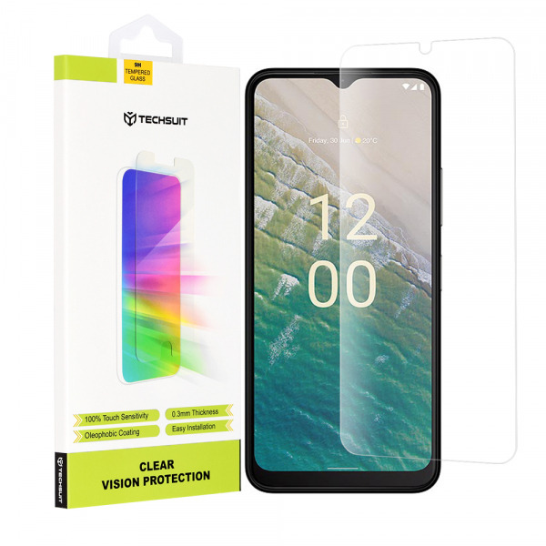 Folie de protectie Ecran Techsuit Clear Vision pentru Nokia C32, Sticla Securizata, Full Glue