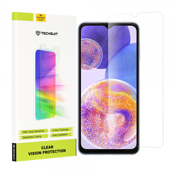 Folie de protectie Ecran Techsuit Clear Vision pentru Samsung Galaxy M13 M135 / F13 E135 / A23 5G A236 / A23 A235, Sticla Securizata, Full Glue