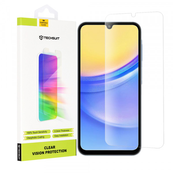Folie de protectie Ecran Techsuit Clear Vision pentru Samsung Galaxy M15 / A15 5G A156 / A15 A155 / A25 A256, Sticla Securizata, Full Glue