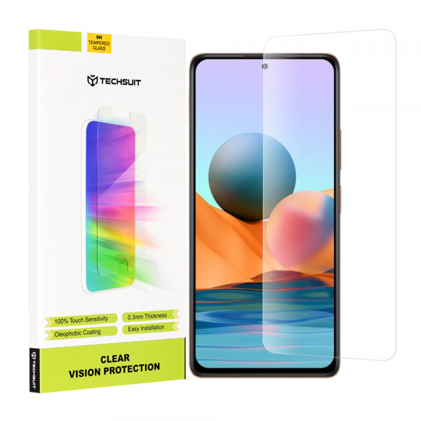 Folie de protectie Ecran Techsuit Clear Vision pentru Xiaomi Redmi Note 10 Pro Max / Note 10 Pro, Sticla Securizata, Full Glue