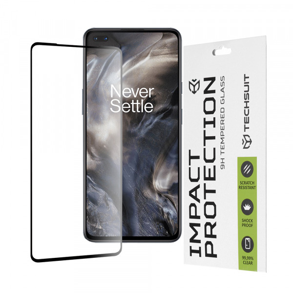 Folie de protectie Ecran Techsuit M2 pentru OnePlus Nord, Sticla Securizata, Full Glue, 111D, Neagra