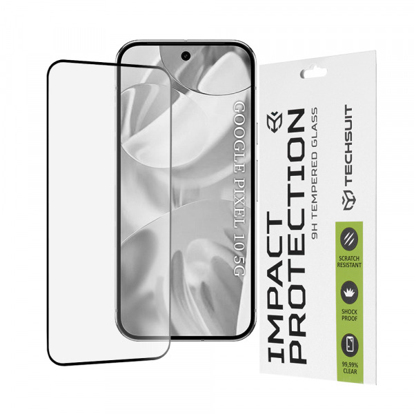 Folie de protectie Ecran Techsuit pentru Google Pixel 10, Sticla Securizata, Full Glue, 111D, Neagra