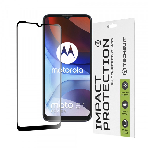 Folie de protectie Ecran Techsuit pentru Motorola Moto E7i Power / E7 Power, Sticla Securizata, Full Glue, 111D, Neagra