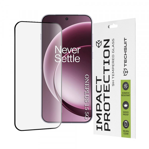 Folie de protectie Ecran Techsuit pentru OnePlus 15, Sticla Securizata, Full Glue, 111D, Neagra
