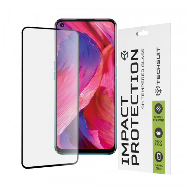 Folie de protectie Ecran Techsuit pentru OnePlus Nord N200 5G / Oppo A74 5G / A54 5G, Sticla Securizata, Full Glue, 111D, Neagra