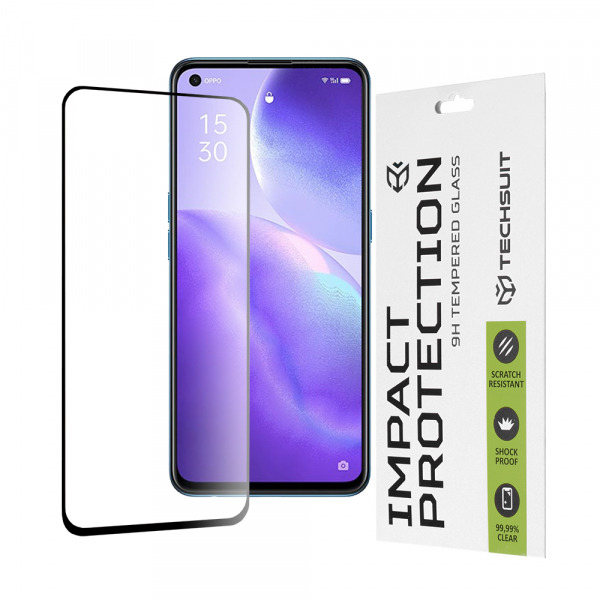Folie de protectie Ecran Techsuit pentru Oppo Find X3 Lite / Reno5 5G, Sticla Securizata, Full Glue, 111D, Neagra