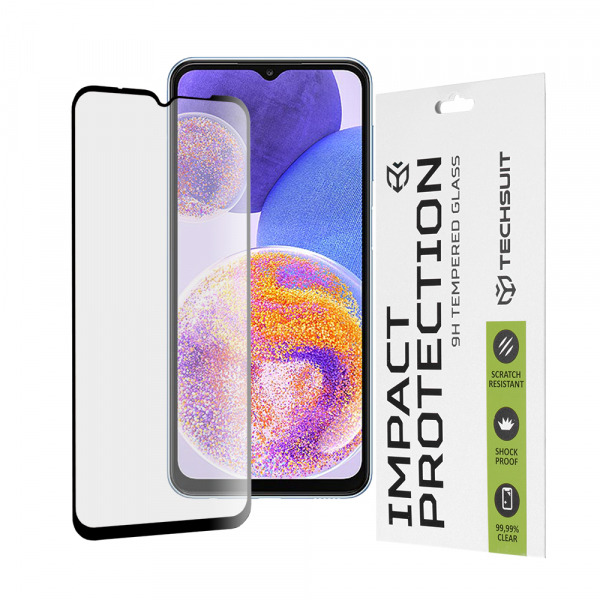 Folie de protectie Ecran Techsuit pentru Samsung Galaxy M13 M135 / F13 E135 / A23 5G A236 / A23 A235, Sticla Securizata, Full Glue, 111D, Neagra
