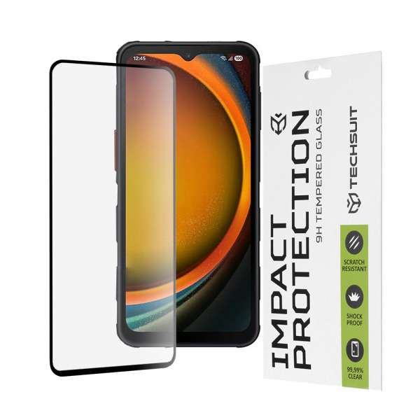 Folie de protectie Ecran Techsuit pentru Samsung Galaxy XCover7 Pro, Sticla Securizata, Full Glue, 111D, Neagra