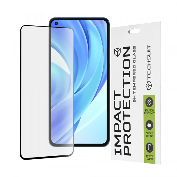 Folie de protectie Ecran Techsuit pentru Xiaomi 11 Lite 5G NE / Mi 11 Lite 5G / 11 Lite, Sticla Securizata, Full Glue, 111D, Neagra