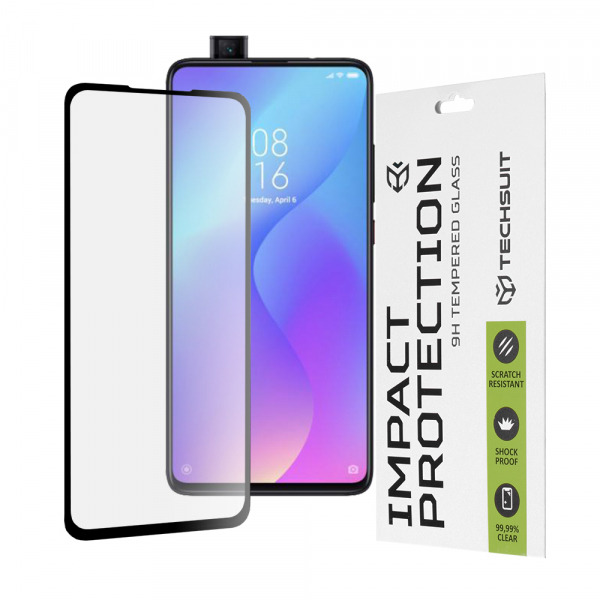 Folie de protectie Ecran Techsuit pentru Xiaomi Mi 9T Pro / 9T / Redmi K20 Pro / K20, Sticla Securizata, Full Glue, 111D, Neagra