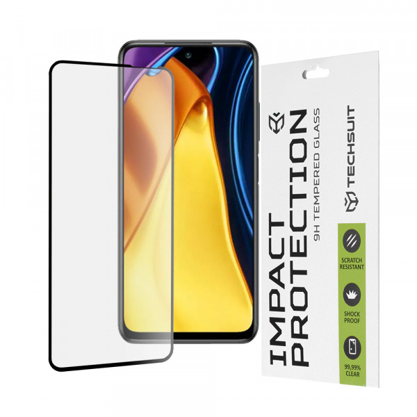 Folie de protectie Ecran Techsuit pentru Xiaomi Poco M3 Pro 5G / Redmi Note 10 5G, Sticla Securizata, Full Glue, 111D, Neagra